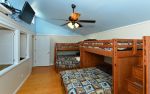 Upstairs Bedroom with  2 Bunk Beds. (Bottom Full Size Bed, Top Twin Size Bed and Trundle Bed)